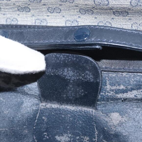 GUCCI Micro GG Supreme Shoulder Bag PVC Navy Gold 004 89 1041 Auth 144072 - Picture 12 of 16